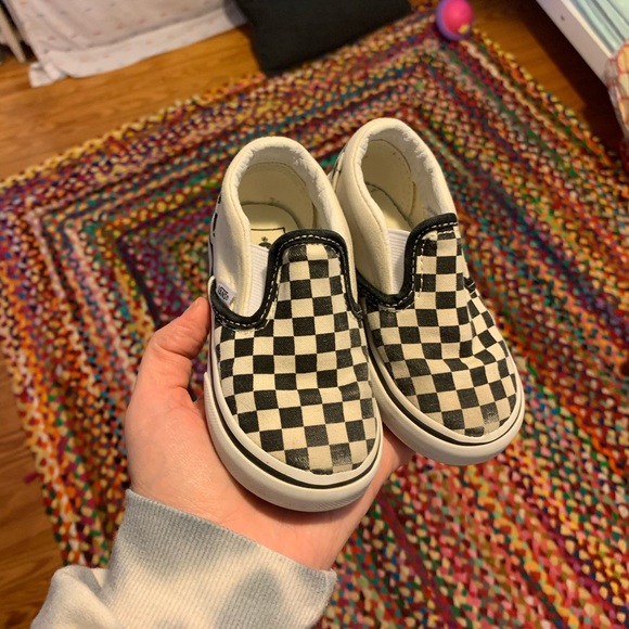 toddler vans checkerboard slip ons